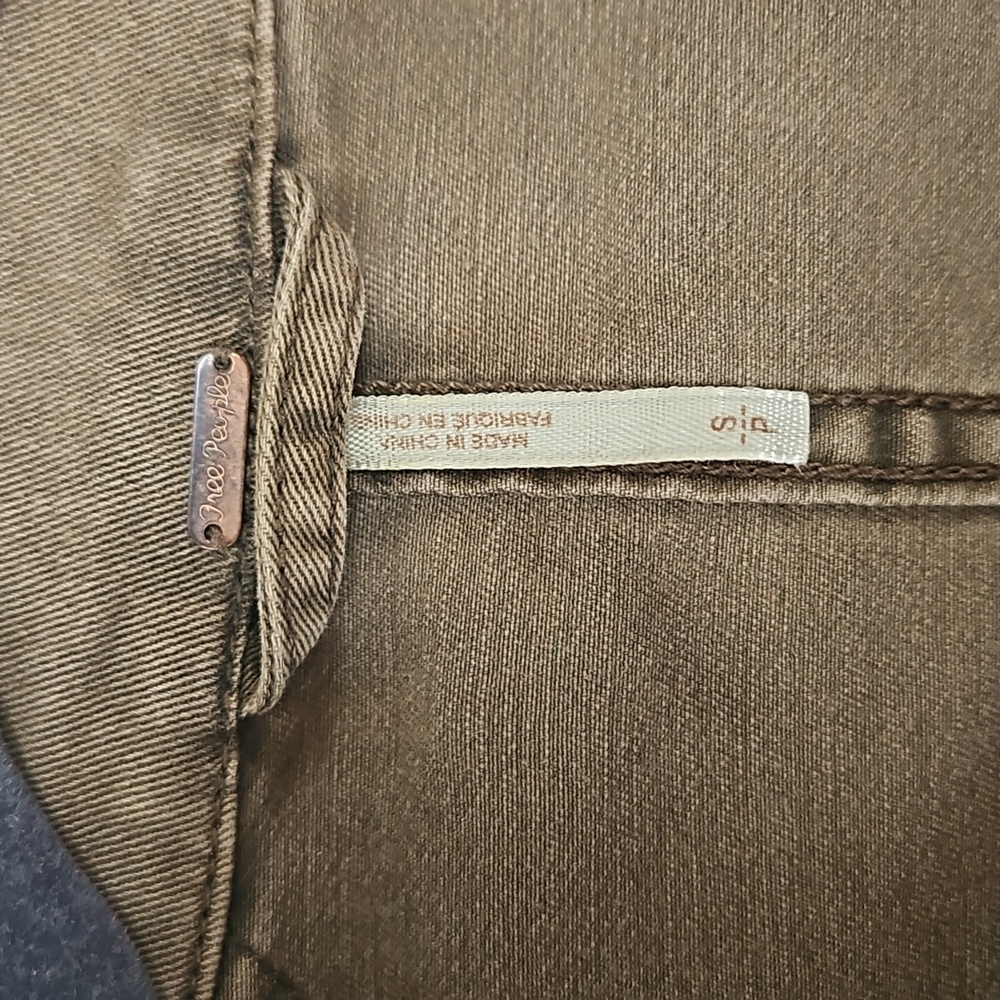Free People Ruffle Hem Military Jacket- Olive Green -S - Picture 4 of 11